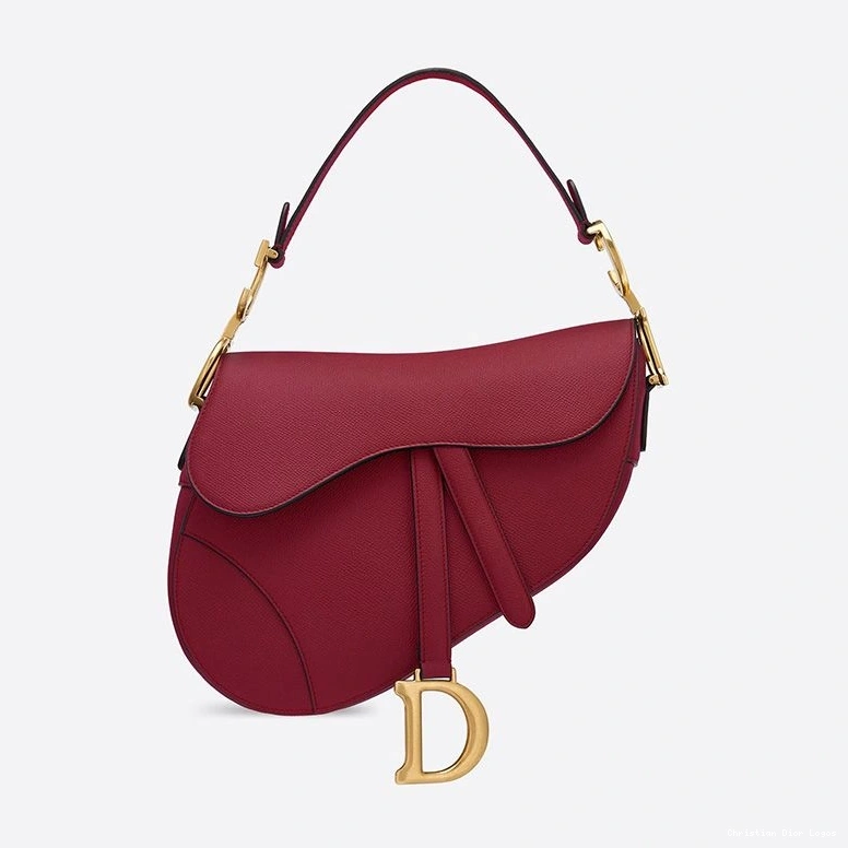 Red Saddle Grained Bag Dior Calfskin 0709 Luxury